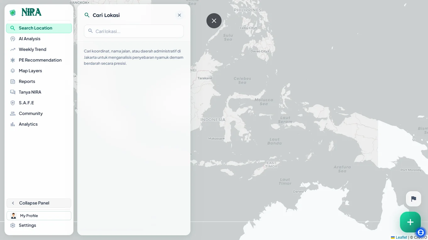 Community dengue monitoring interface